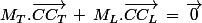 M_T.\vec{CC_T}\,+\,M_L.\vec{CC_L}\,=\,\vec{0}