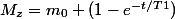 M_z=m_0 (1-e^{-t/T1})