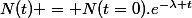 N(t) = N(t=0).e^{-\lambda t}