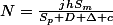 N=\frac{jhS_m}{S_p D \Delta c}