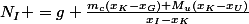N_{I} =g \frac{m_{c}(x_{K}-x_{G})+M_{u}(x_{K}-x_{U})}{x_{I}-x_{K}}