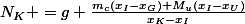 N_{K} =g \frac{m_{c}(x_{I}-x_{G})+M_{u}(x_{I}-x_{U})}{x_{K}-x_{I}}