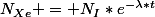 N_{Xe} = N_I*e^{-\lambda*t}