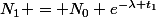 N_1 = N_0 e^{-\lambda t_1}