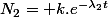 N_2= k.e^{-\lambda_2t}