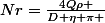 Nr=\frac{4Q\rho }{D \eta \pi }