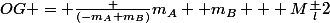 OG = \frac {(-m_A+m_B)}{m_A +m_B + M}\frac {l}{2}