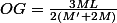 OG=\frac{3ML}{2(M'+2M)}