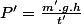 P'=\frac{m'.g.h}{t'}