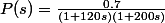 P(s)=\frac{0.7}{(1+120s)(1+200s)}