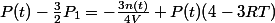 P(t)-\frac{3}{2}P_1=-\frac{3n(t)}{4V}+P(t)(4-3RT)