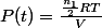 P(t)=\frac{\frac{n_1}{2}RT}{V}