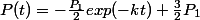 P(t)=-\frac{P_1}{2}exp(-kt)+\frac{3}{2}P_1