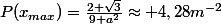 P(x_{max})=\frac{2 \sqrt{3}}{9 a^{2}}\approx 4,28m^{-2}