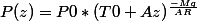 P(z)=P0*(T0+Az)^{\frac{-Mg}{AR}}