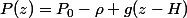 P(z)=P_0-\rho g(z-H)