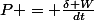 P = \frac{\delta W}{dt}