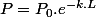 P=P_{0}.e^{-k.L}