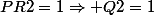 PR2=1\Rightarrow Q2=1