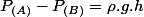 P_{(A)}-P_{(B)}=\rho.g.h