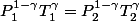 P_{1}^{1-\gamma}T_{1}^{\gamma}=P_{2}^{1-\gamma}T_{2}^{\gamma}