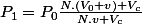 P_{1}=P_{0}\frac{N.(V_{0}+v)+V_{c}}{N.v+V_{c}}