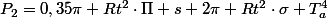 P_{2}=0,35\pi Rt^{2}\cdot\Pi s+2\pi Rt^{2}\cdot\sigma T_{a}^{4}