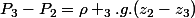 P_{3}-P_{2}=\rho _{3}.g.(z_{2}-z_{3})