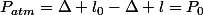 P_{atm}=\Delta l_{0}-\Delta l=P_{0}