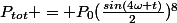P_{tot} = P_{0}(\frac{sin(4\omega t)}{2})^{8}