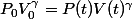 P_0V_0^\gamma=P(t)V(t)^\gamma