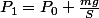 P_1=P_0+\frac{mg}{S}