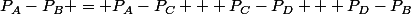 P_A-P_B = P_A-P_C + P_C-P_D + P_D-P_B