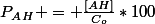 P_A_H = \frac{[AH]}{C_o}*100