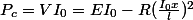 P_c=VI_0=EI_0-R(\frac{I_0x}{l})^2