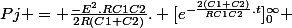 Pj = \frac{-E^2.RC1C2}{2R(C1+C2)}. [e^{-\frac{2(C1+C2)}{RC1C2}.t}]_0^{\infty} 