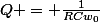 Q = \frac{1}{RCw_0}