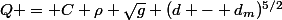Q = C \rho \sqrt{g} (d - d_m)^{5/2}