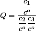 Q=\dfrac{\dfrac{c_1}{c^o}}{\dfrac{c_2}{c^o}\dfrac{c_3}{c^o}}