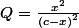 Q=\frac{x^{2}}{\left(c-x\right)^{2}}