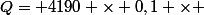 Q= 4190 \times 0,1 \times 