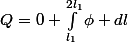 Q=0+\int_{l_1}^{2l_1}\phi dl