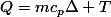 Q=mc_p\Delta T