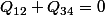Q_{12}+Q_{34}=0