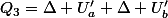 Q_{3}=\Delta U'_{a}+\Delta U'_{b}