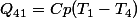 Q_{41}=Cp(T_{1}-T_{4})