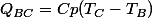 Q_{BC}=Cp(T_C-T_B)
