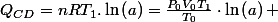 Q_{CD}=nRT_{1}.\ln\left(a\right)=\frac{P_{0}V_{0}T_{1}}{T_{0}}\cdot\ln\left(a\right) 