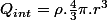 Q_{int}=\rho.\frac{4}{3}\pi.r^{3}