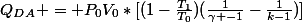 Q_D_A = P_0V_0*[(1-\frac{T_1}{T_0})(\frac{1}{\gamma -1}-\frac{1}{k-1})]